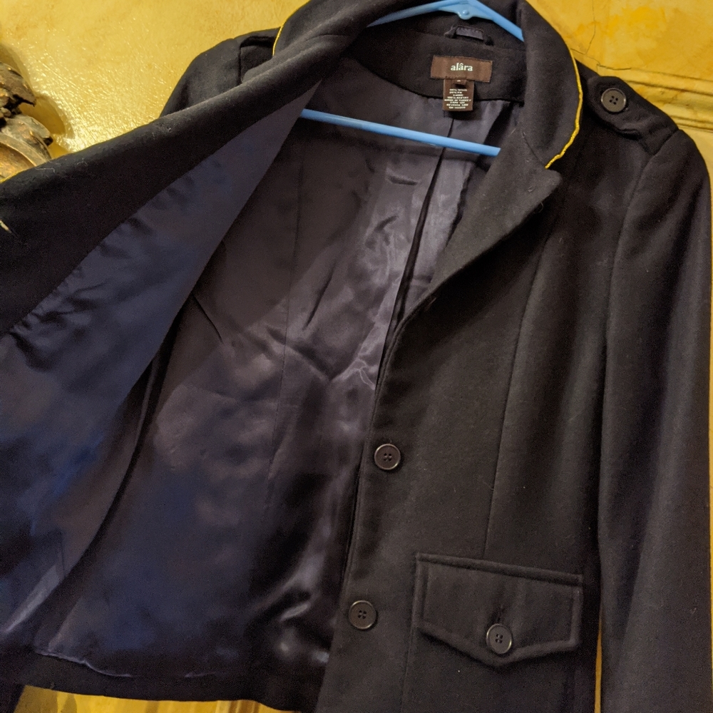 Alara black wool jacket 2 - Picture 8 of 13